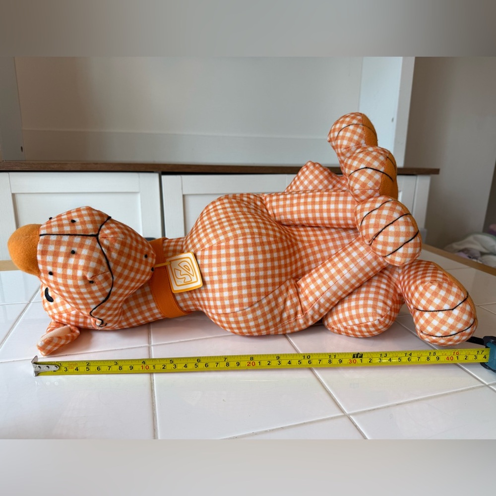 Vintage Scooby Doo Y2K Orange Gingham Plush Stuffed Animal Hanna-Barbera - Picture 6 of 12